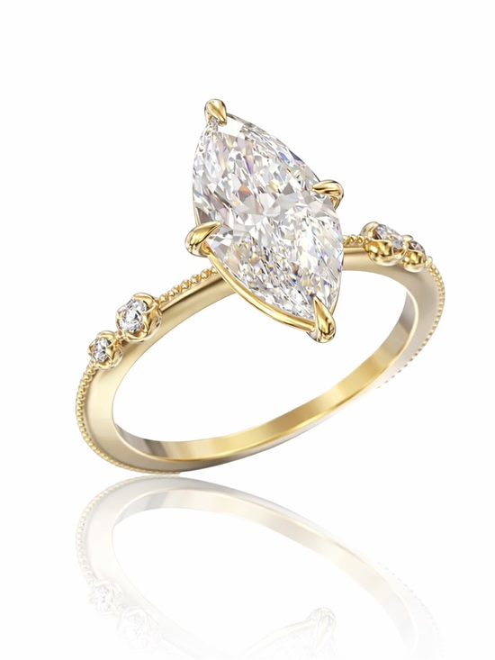 Jewelry - Dainty Set 1 Carat Marquis Cut Simulated Diamond Ring